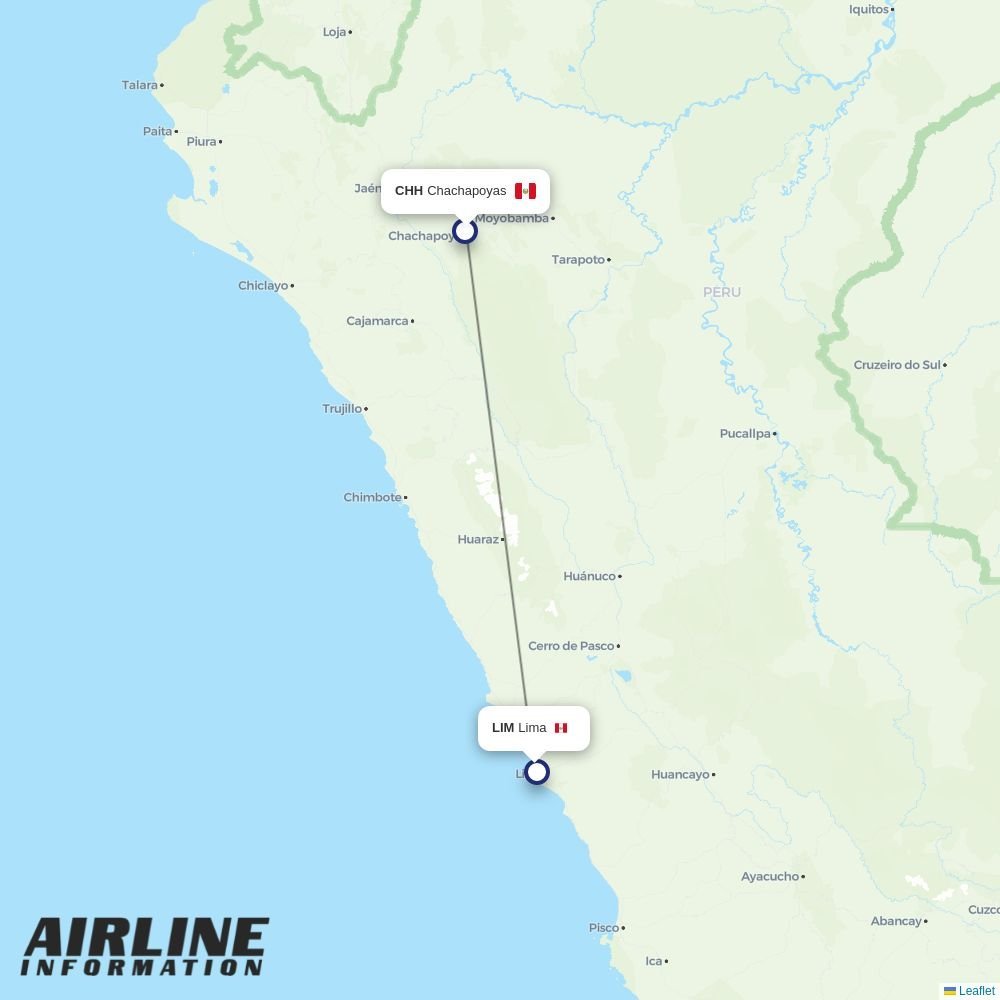 Atsa Airlines routes from CHH