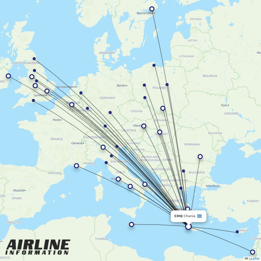Ryanair routes from CHQ