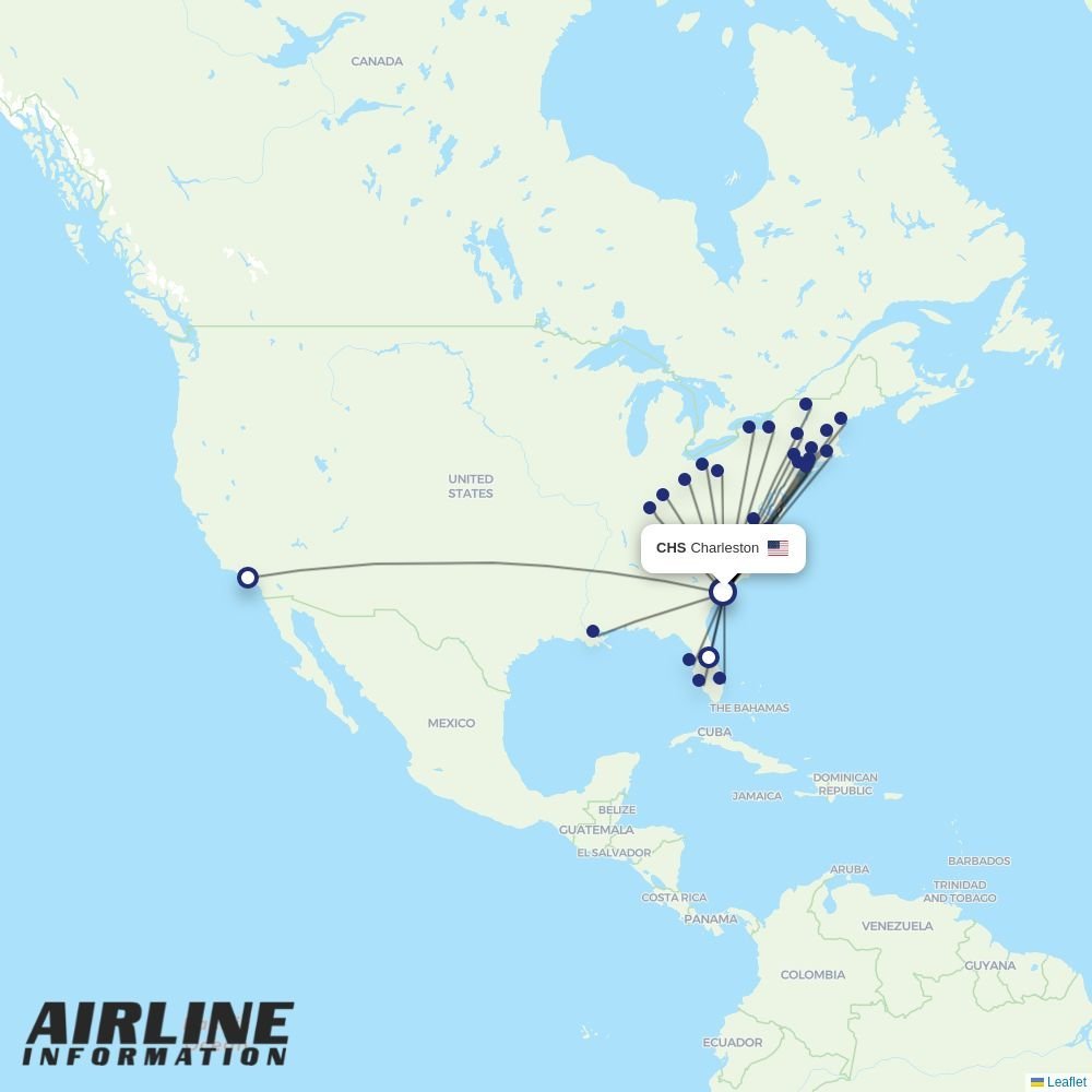 Breeze routes from CHS