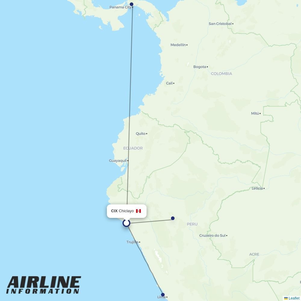 21 Air routes from CIX