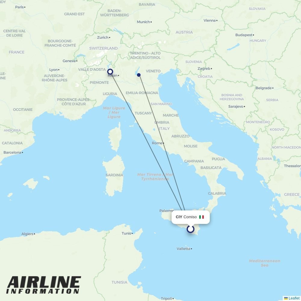 Neos routes from CIY