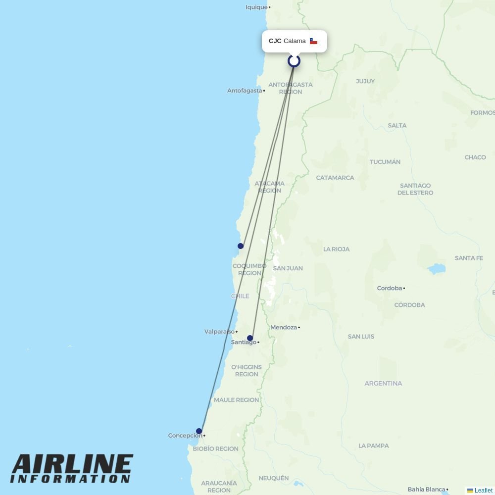 JetSMART routes from CJC