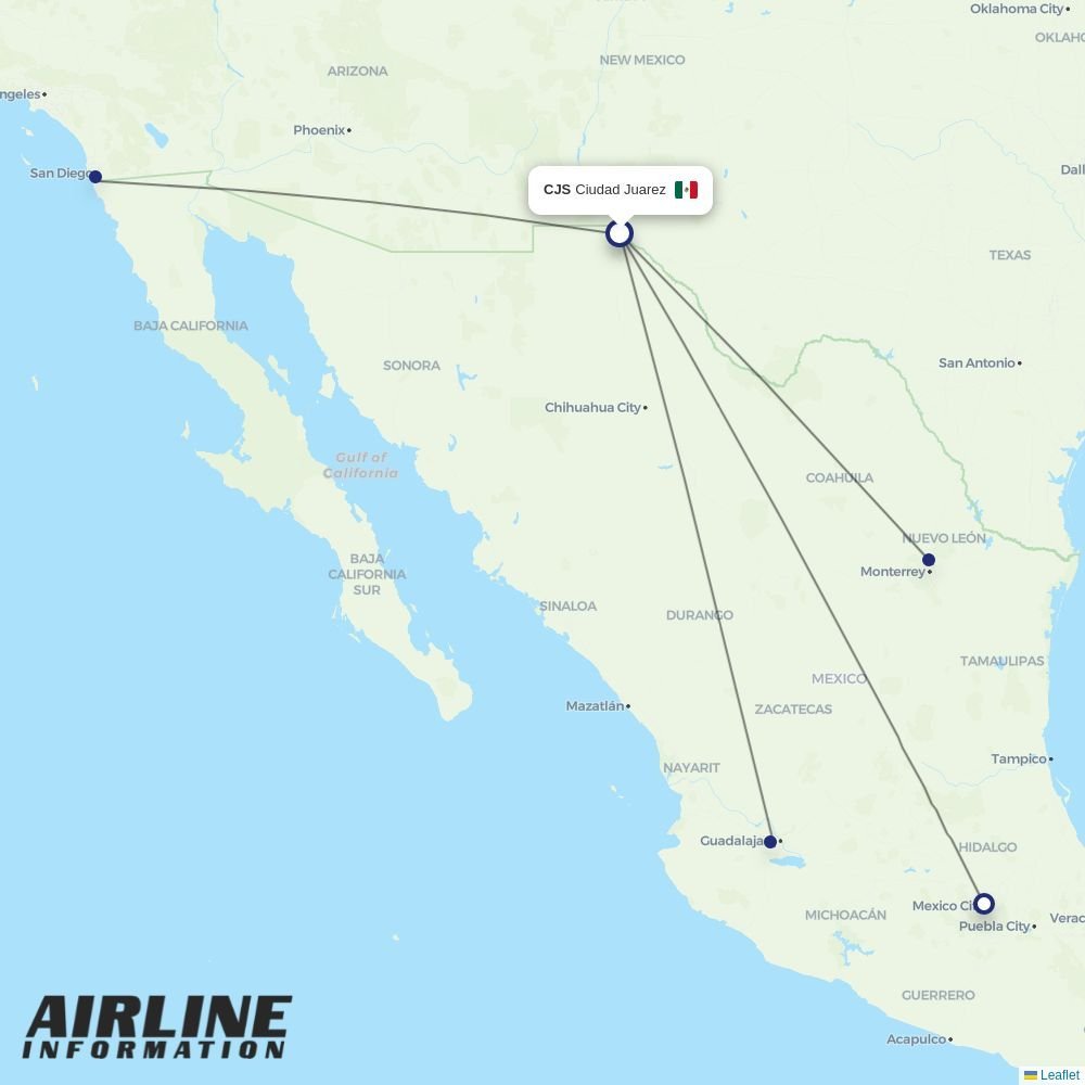 Volaris routes from CJS