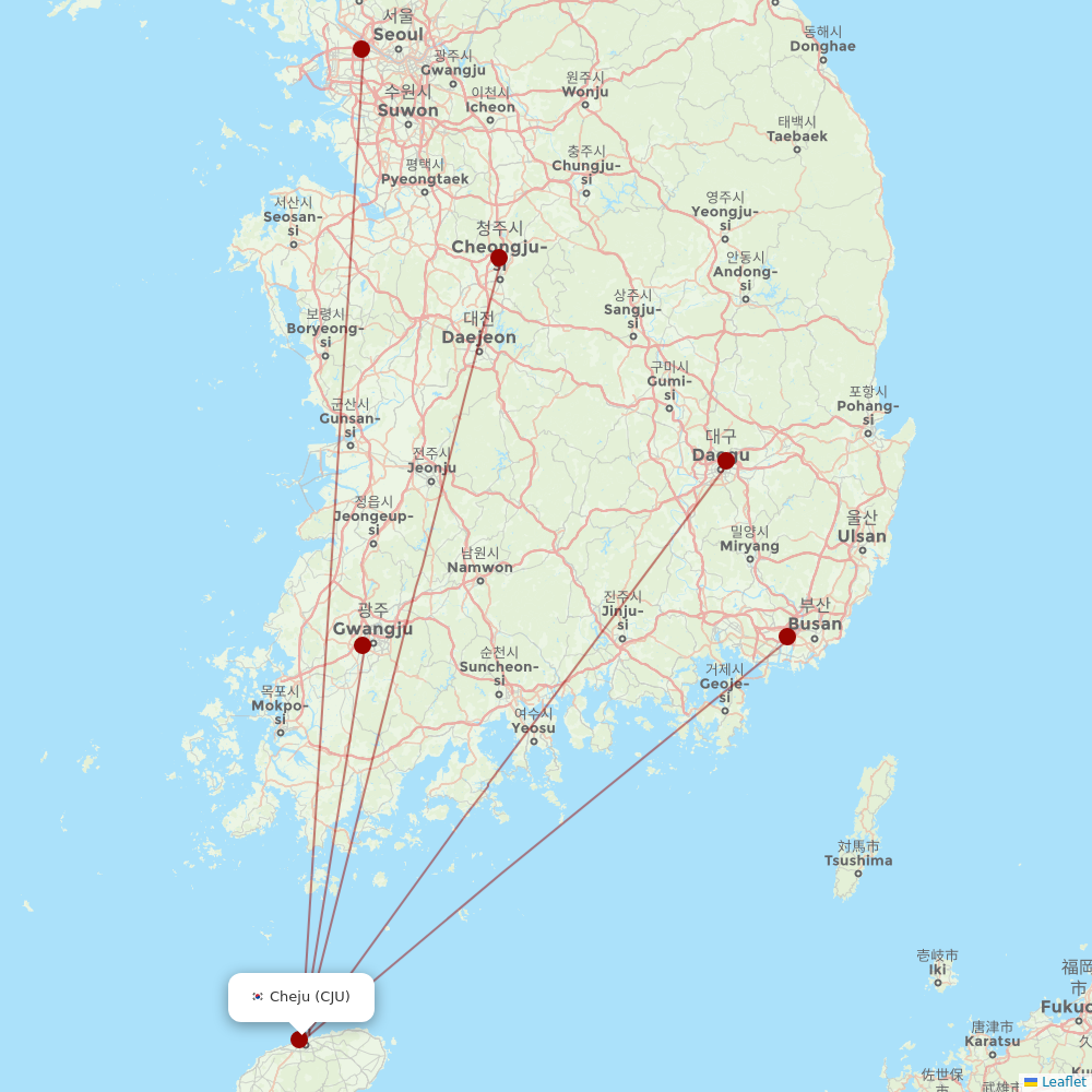 Jeju Air at CJU route map