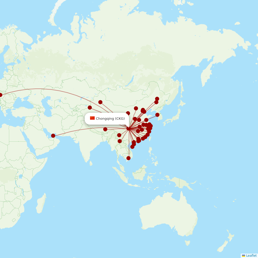 Air China at CKG route map