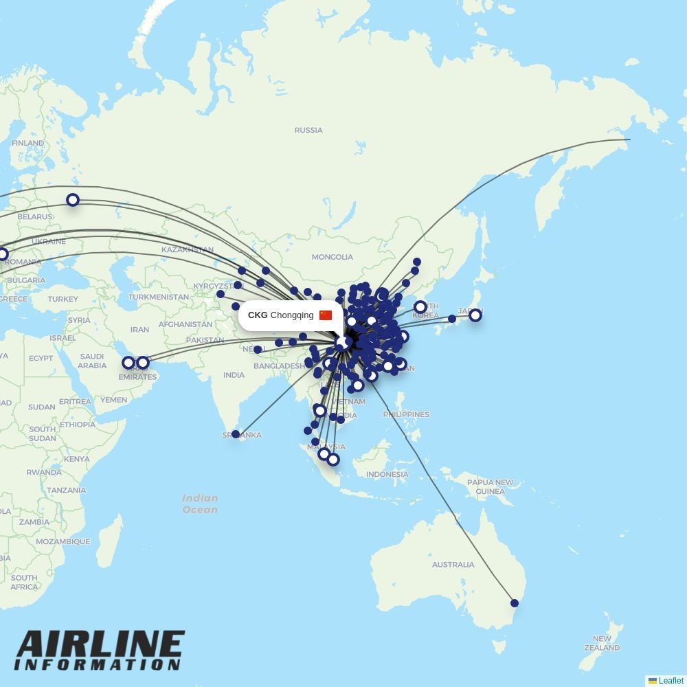 China Southern routes from CKG
