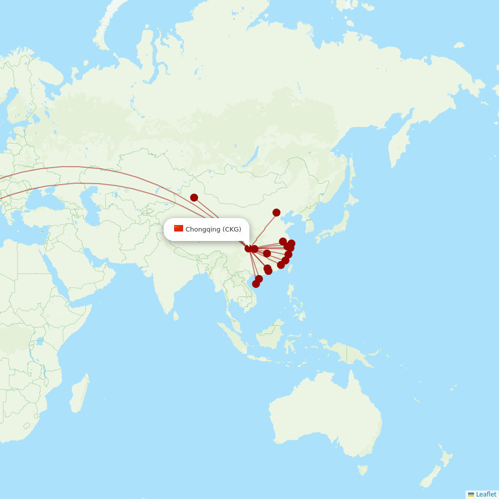 Hainan Airlines at CKG route map