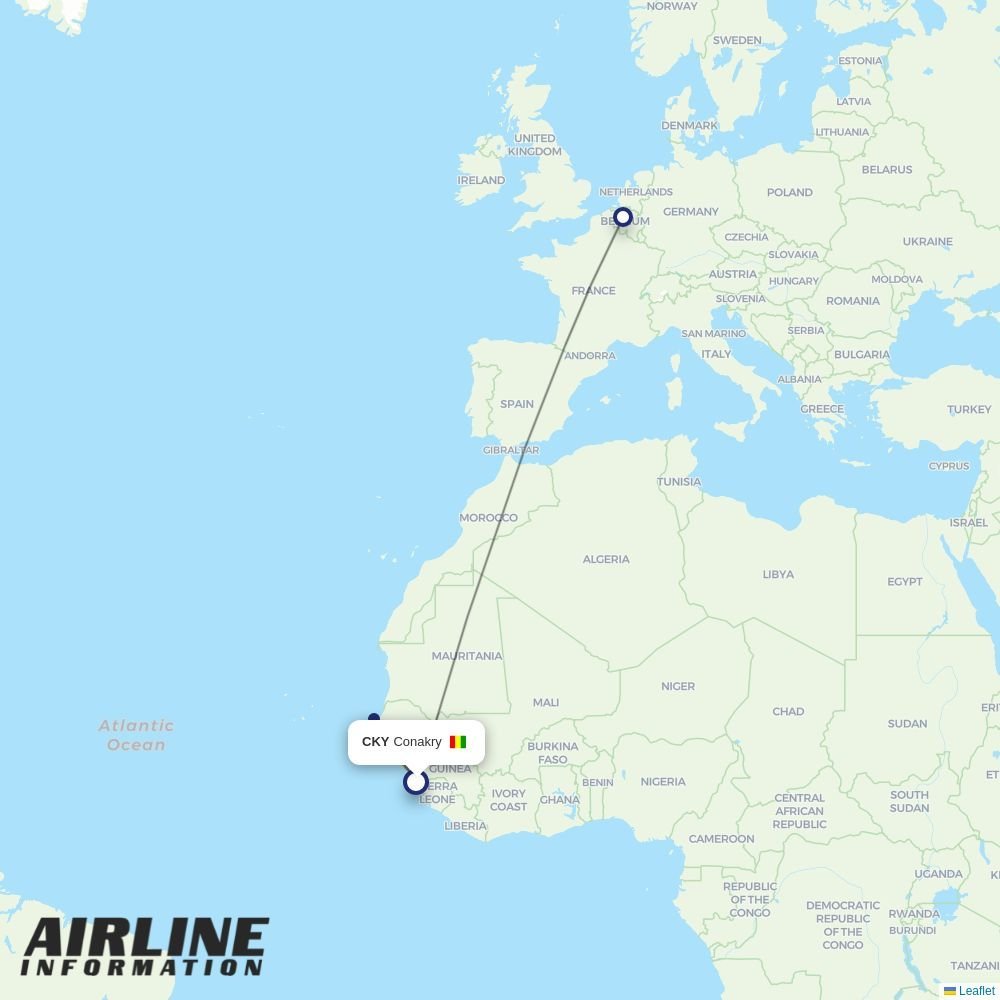 Brussels Airlines routes from CKY