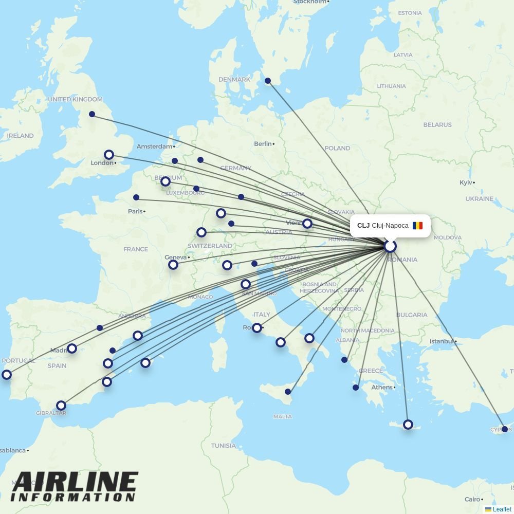 Wizz Air Malta routes from CLJ