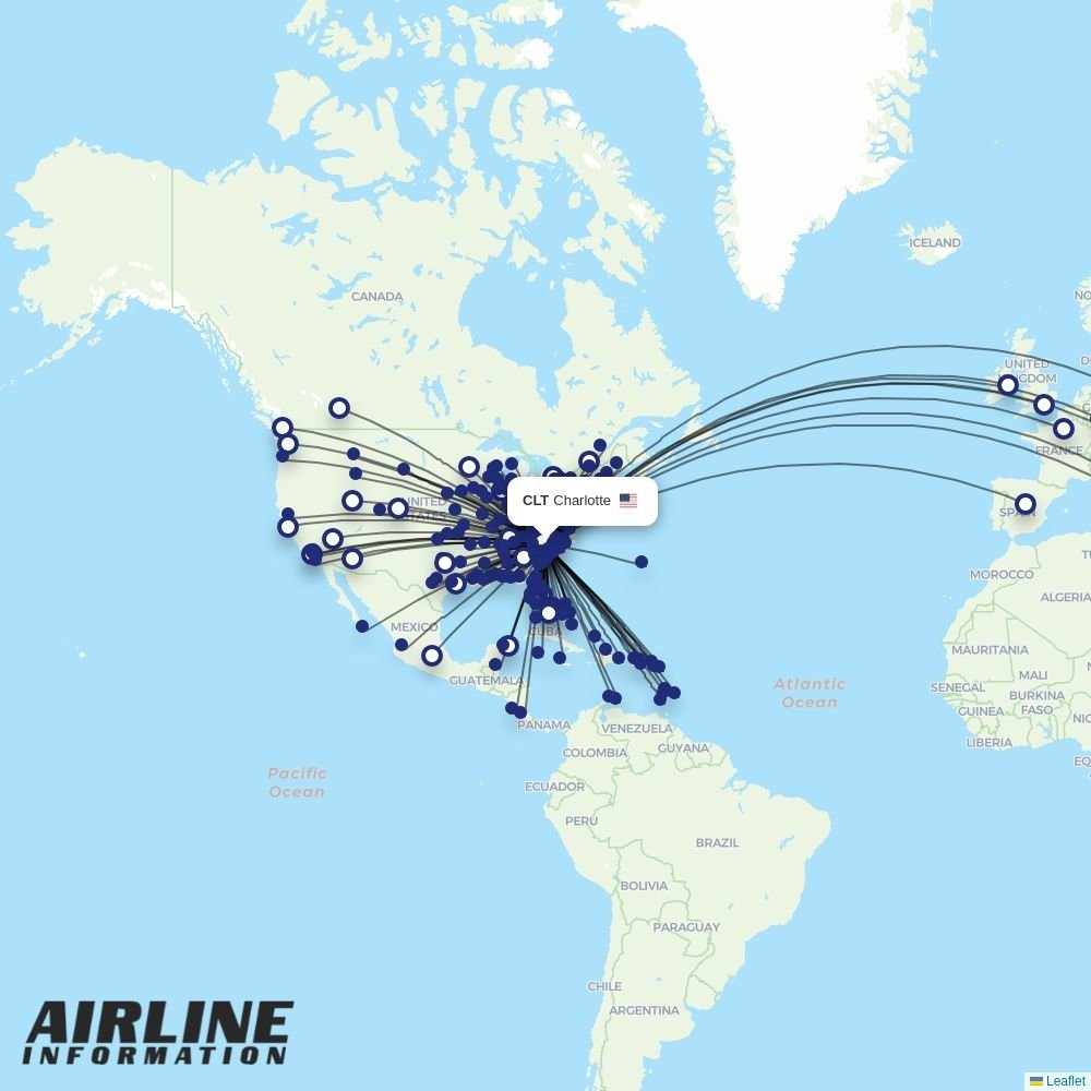 Contour Aviation routes from CLT