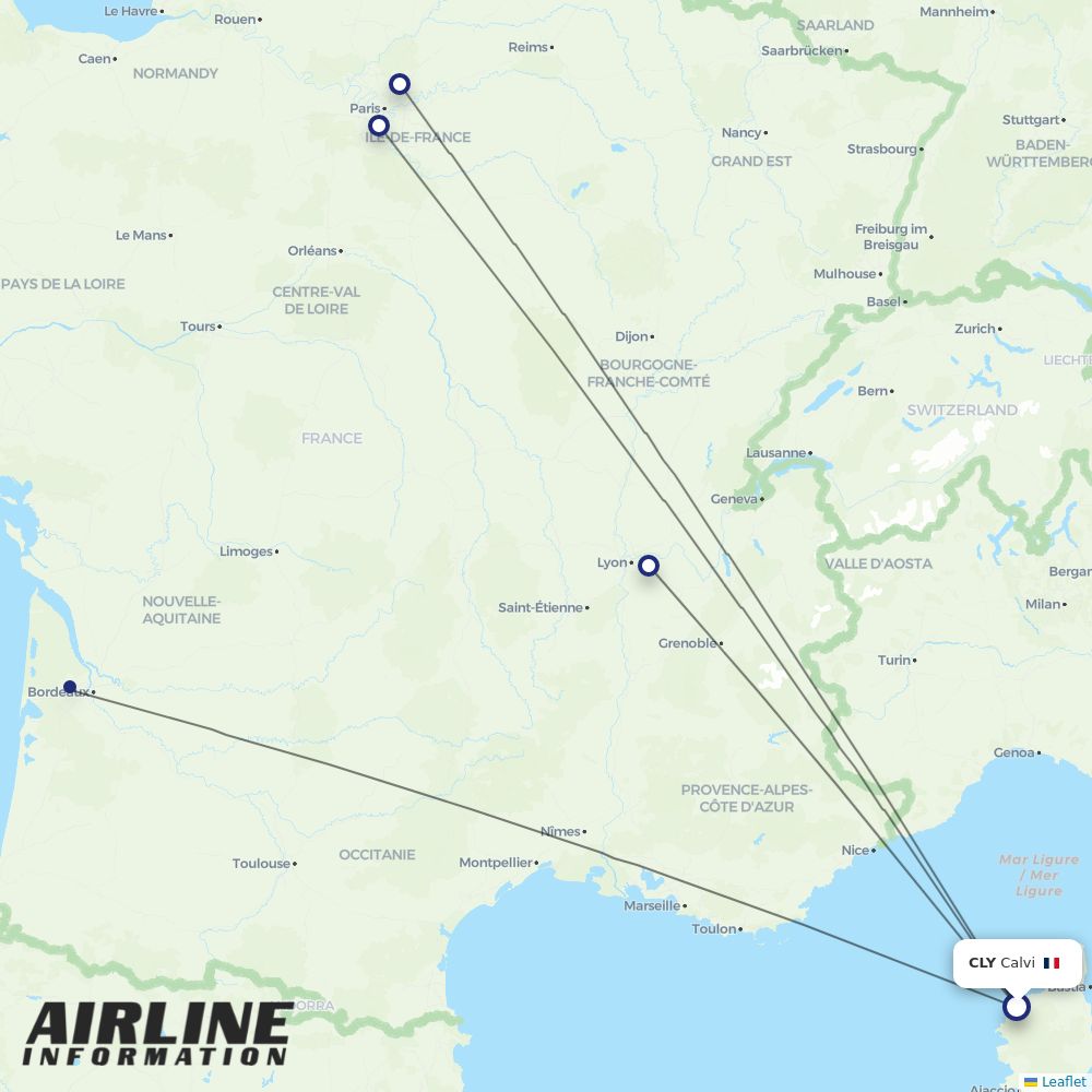 Air France routes from CLY