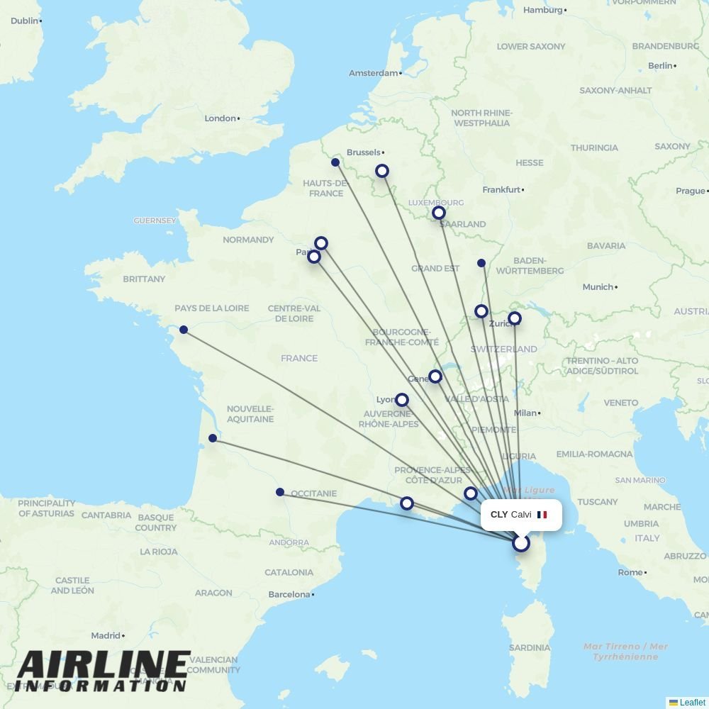Air Corsica routes from CLY