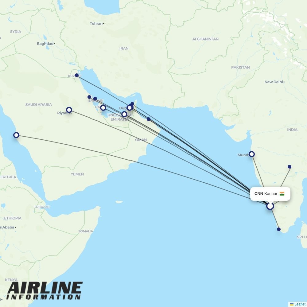 Air India Express routes from CNN