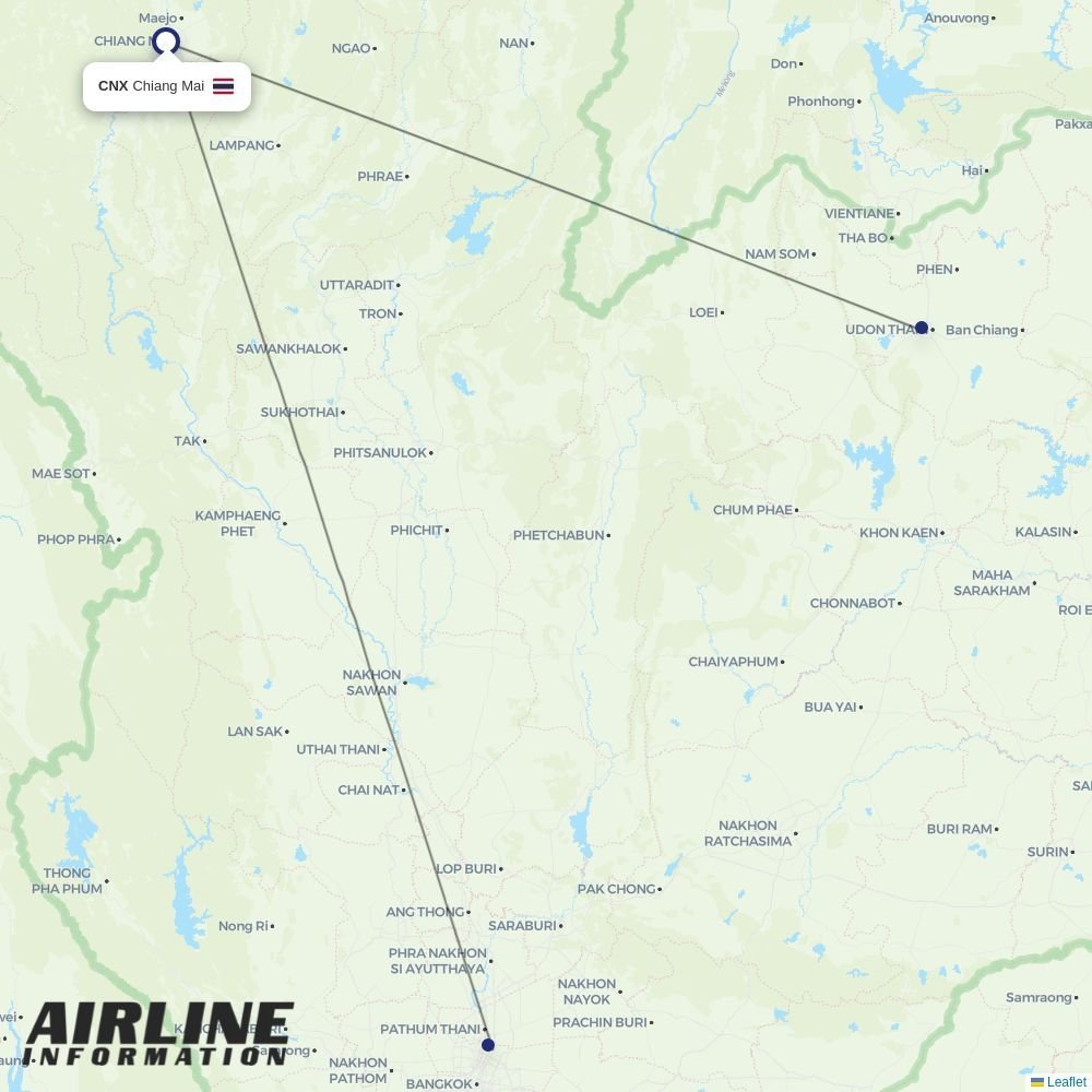 Nok Air routes from CNX