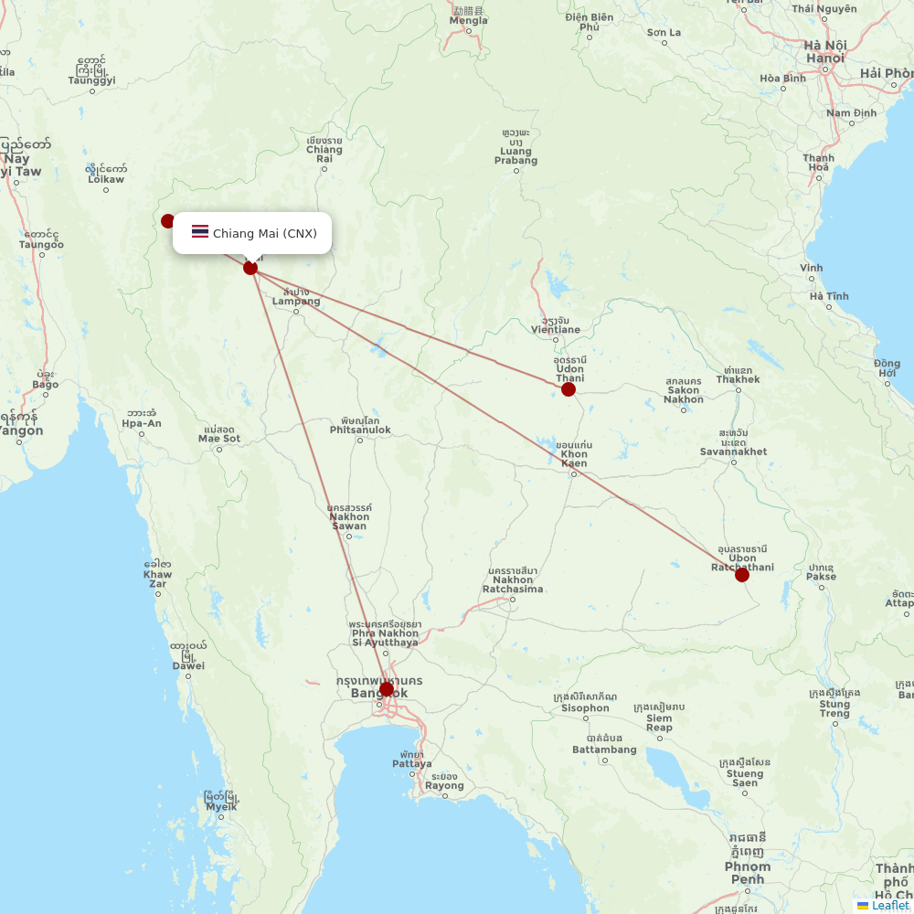 Nok Air at CNX route map