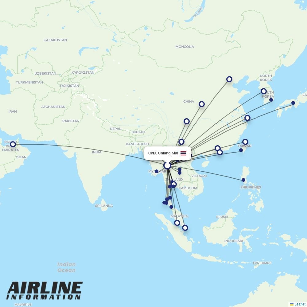 Thai AirAsia routes from CNX