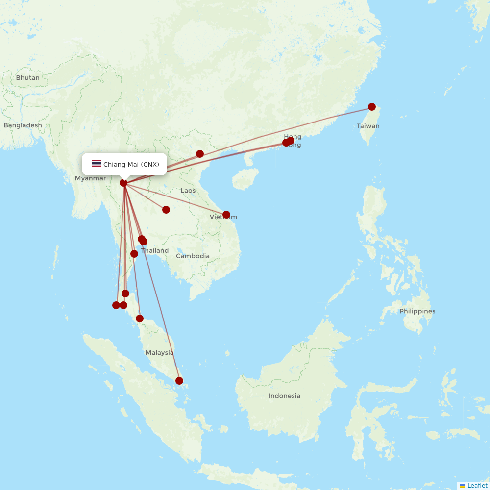 Thai AirAsia at CNX route map