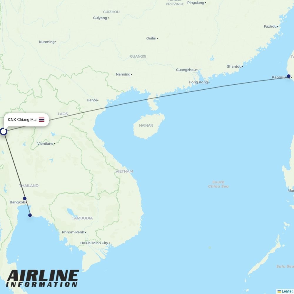 Thai Lion Air routes from CNX