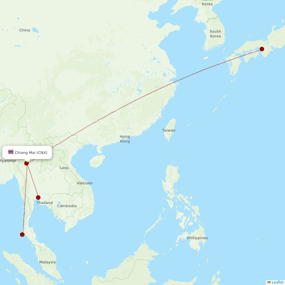 Thai Vietjet Air at CNX route map