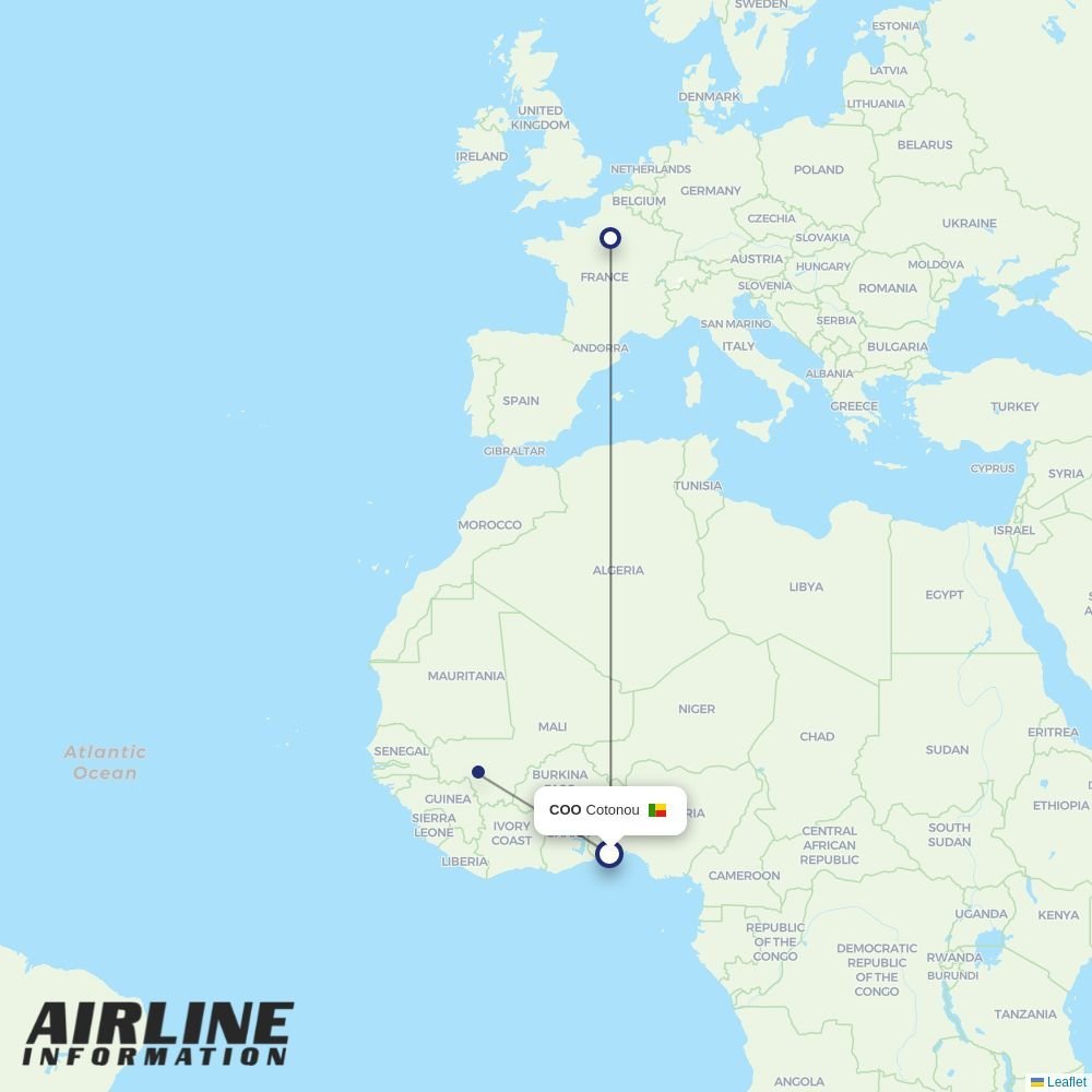 Corsair routes from COO