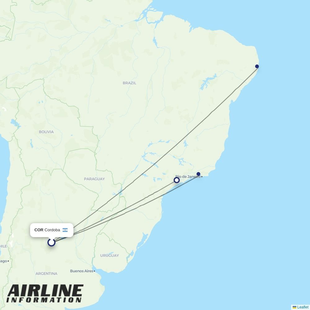 Gol routes from COR