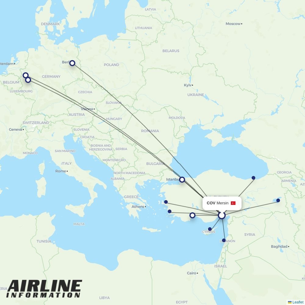 Pegasus routes from COV