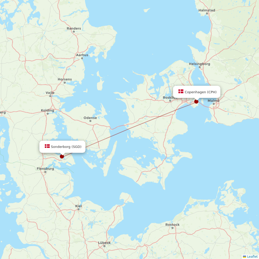 Air Alsie at CPH route map