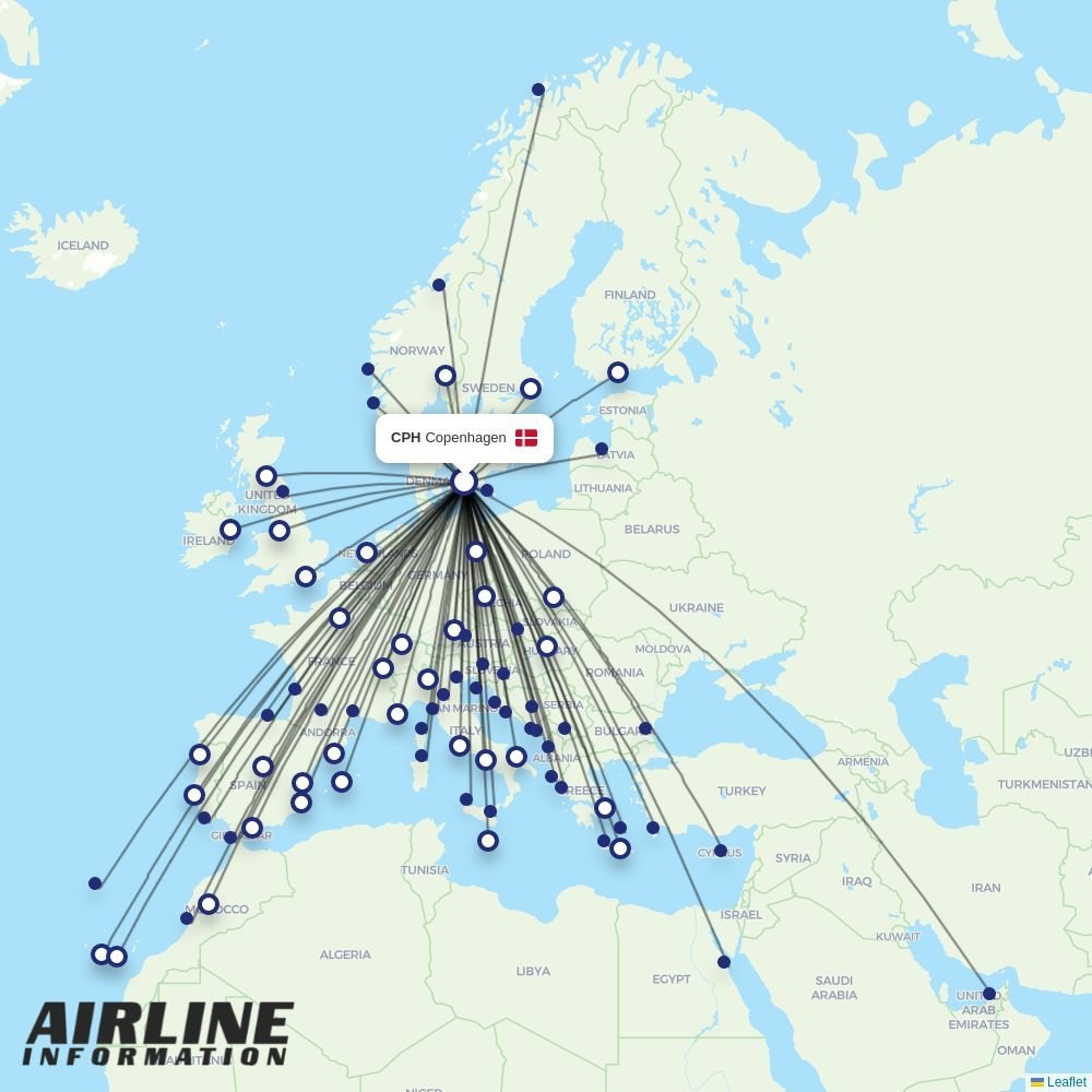 Norwegian Air Sweden routes from CPH