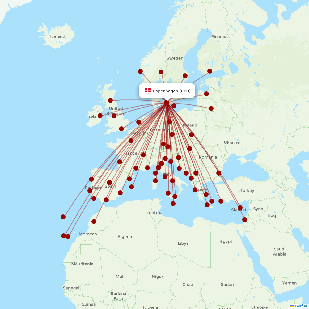 Norwegian Air Intl at CPH route map