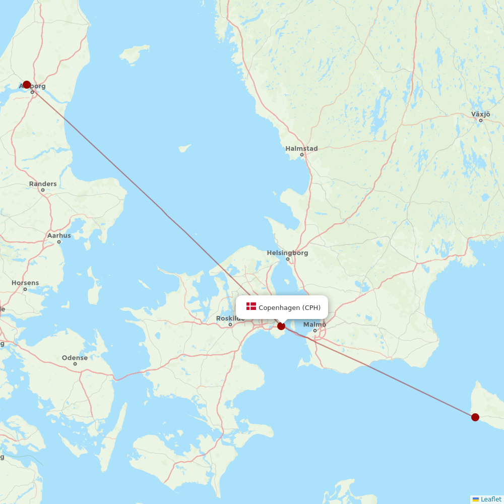 Danish Air at CPH route map