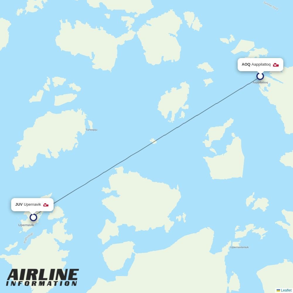 Air Greenland routes from CPH