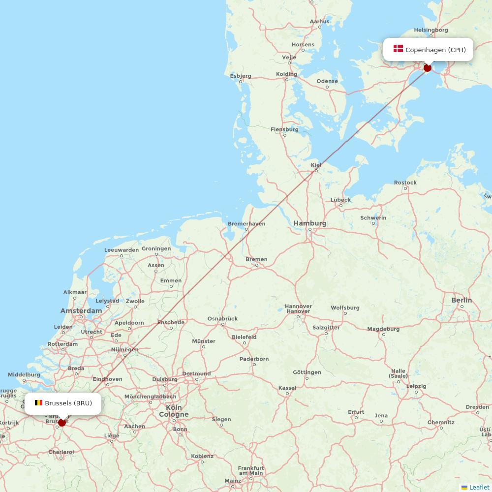 Brussels Airlines at CPH route map