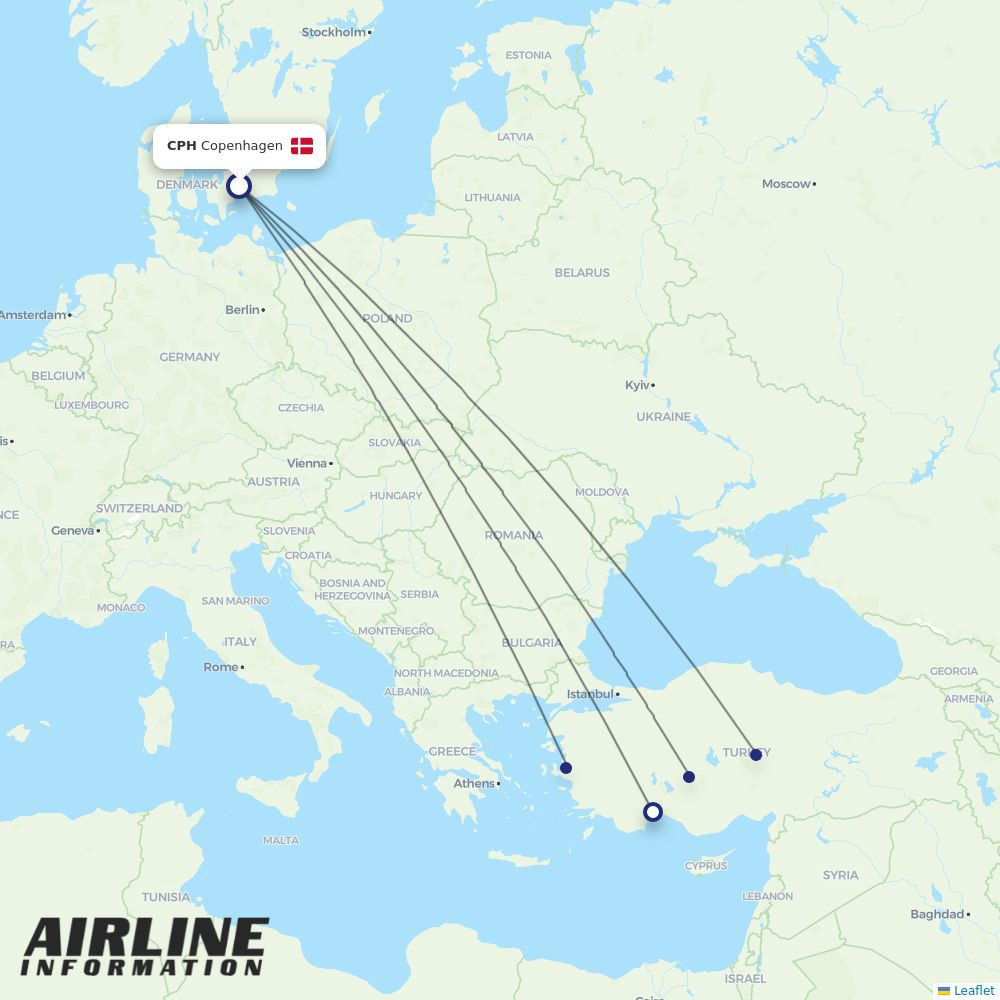 SunExpress routes from CPH