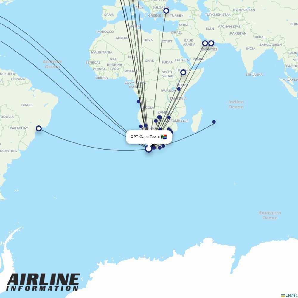 Kenya Airways routes from CPT