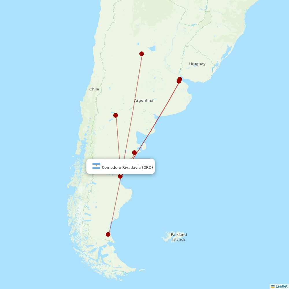 Aerolineas Argentinas at CRD route map
