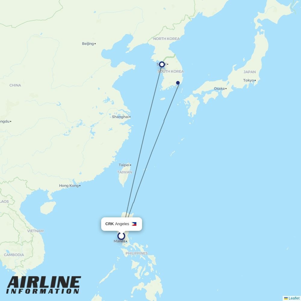 Jin Air routes from CRK