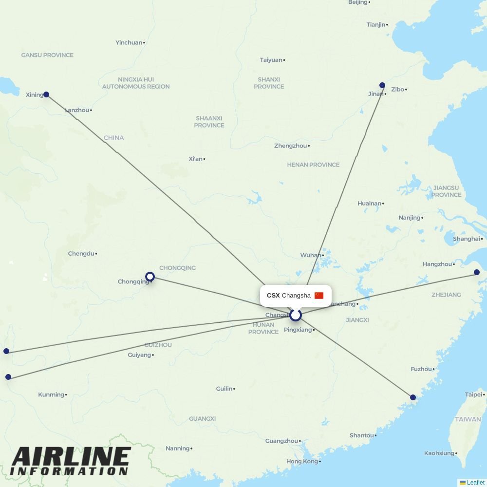 West Air (China) routes from CSX