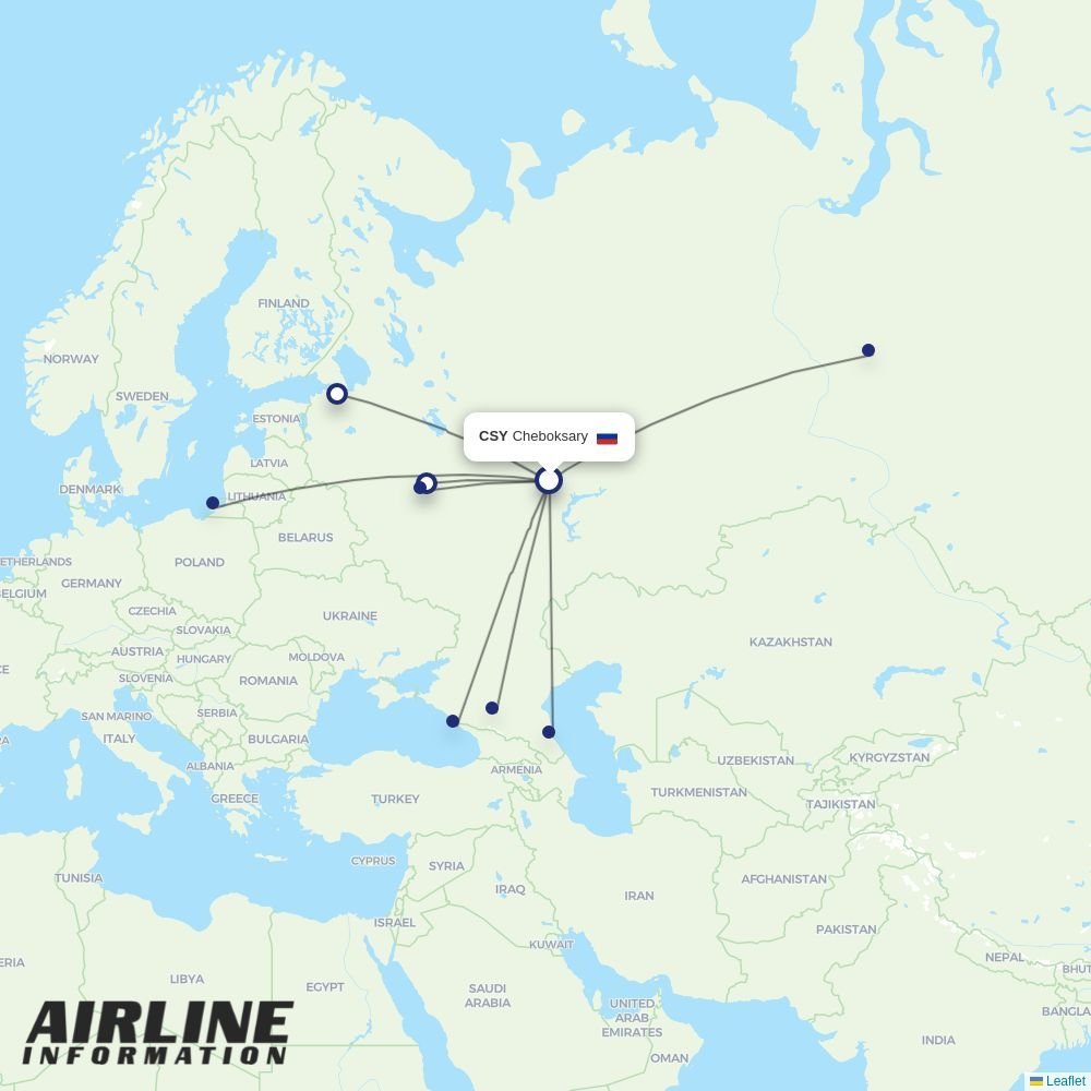 Aeroflot routes from CSY