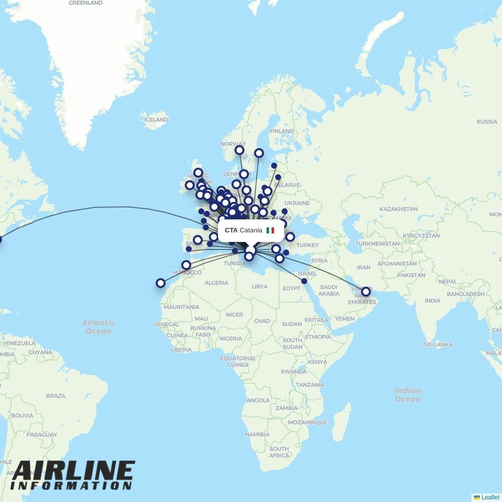 Ryanair routes from CTA