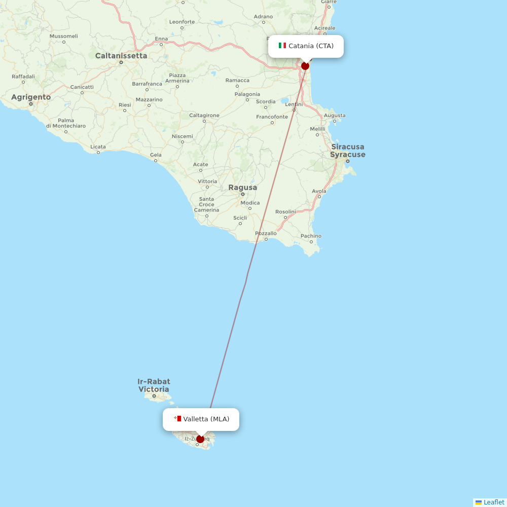 Air Malta at CTA route map