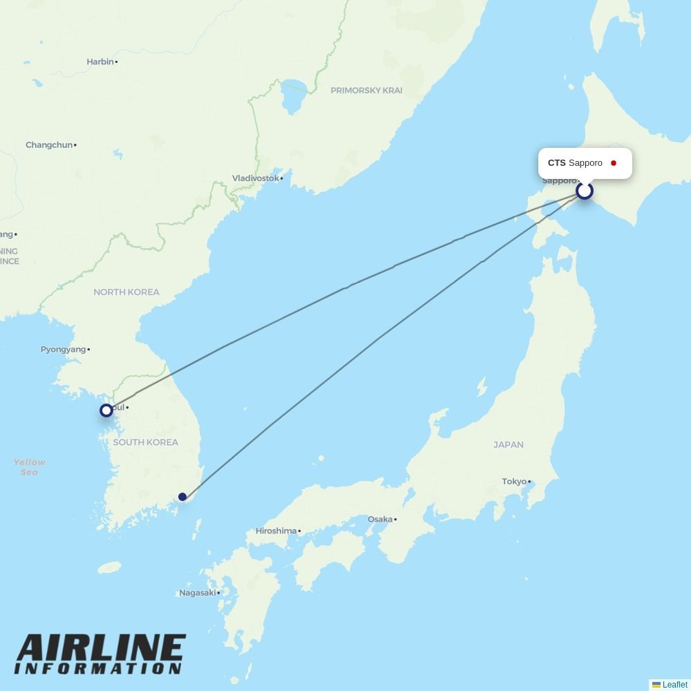 Jin Air routes from CTS