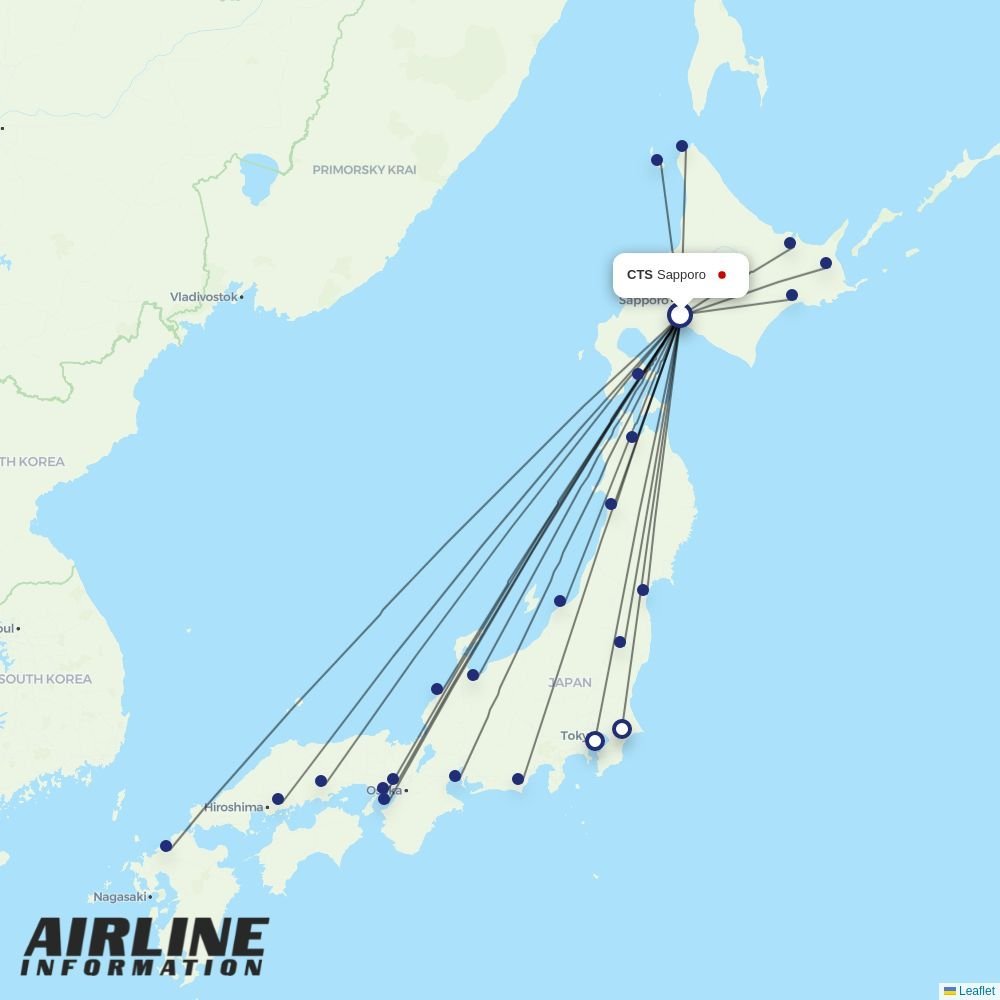 ANA routes from CTS