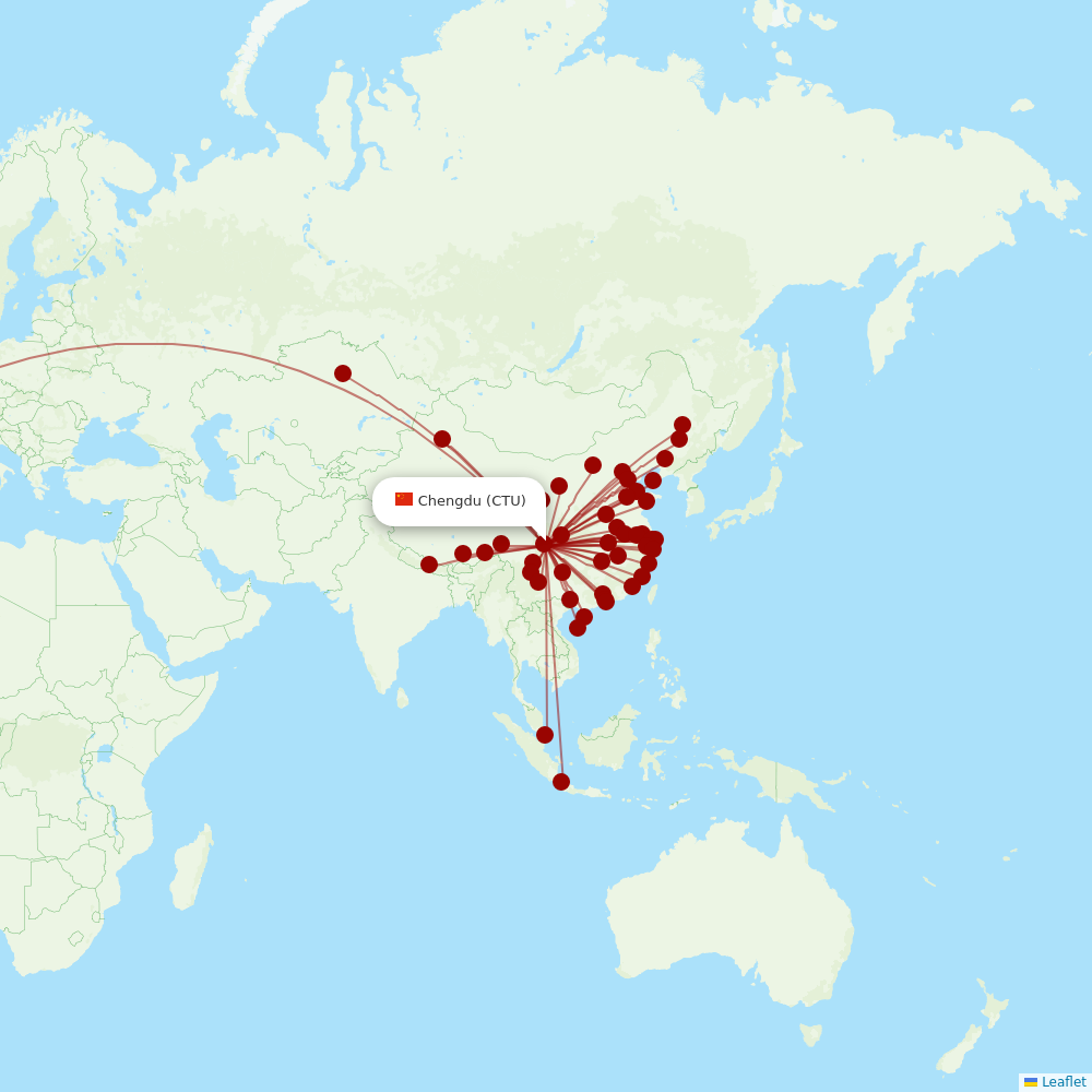 Air China at CTU route map
