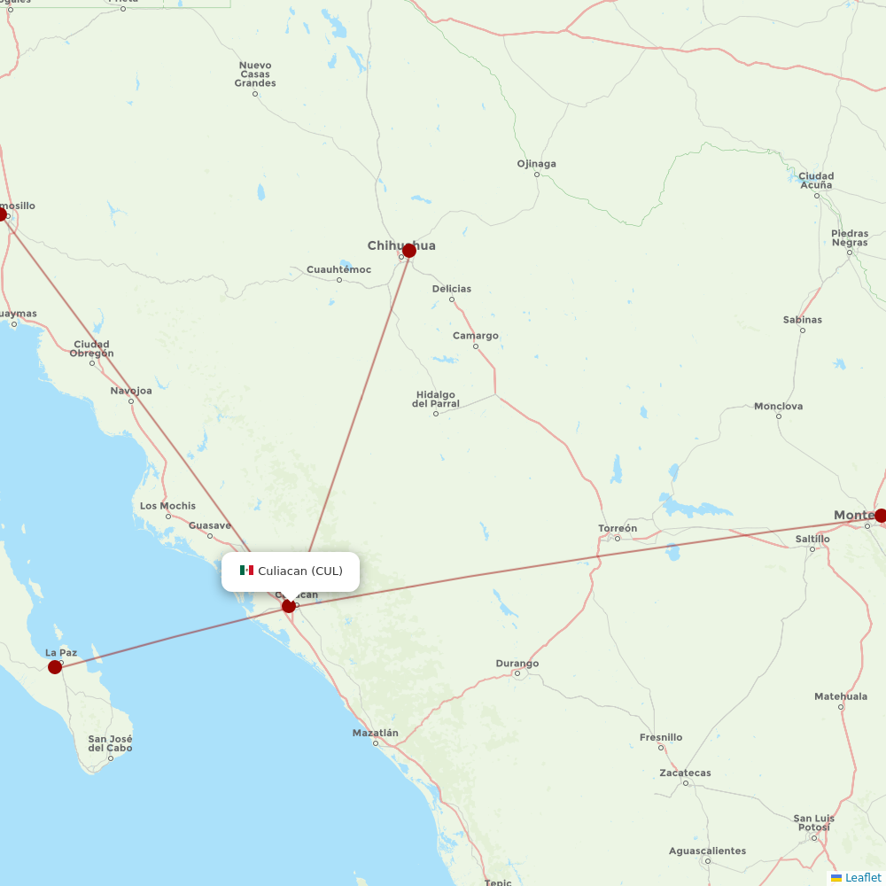 TAR Aerolineas at CUL route map