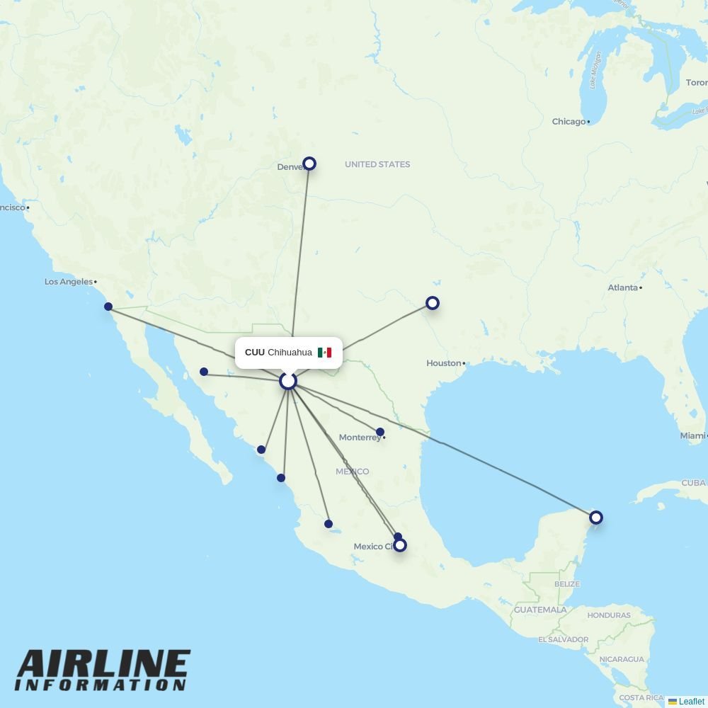 Viva routes from CUU