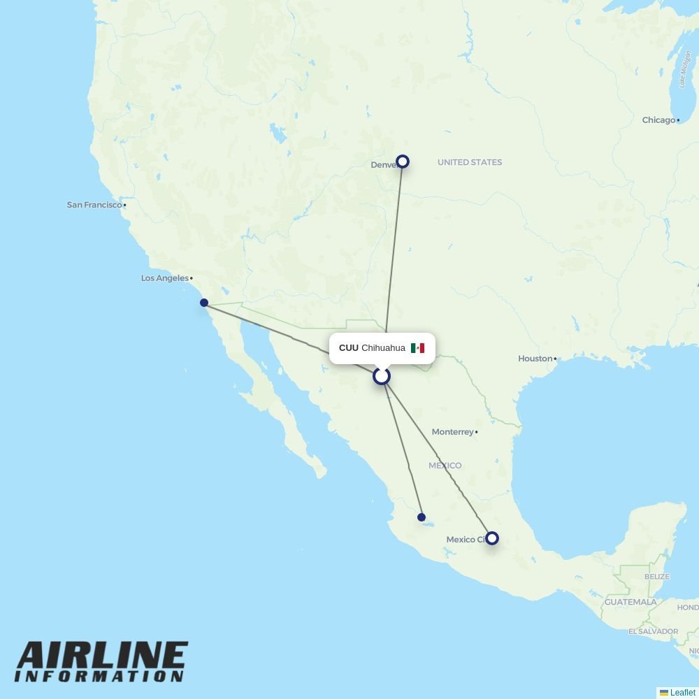 Volaris routes from CUU