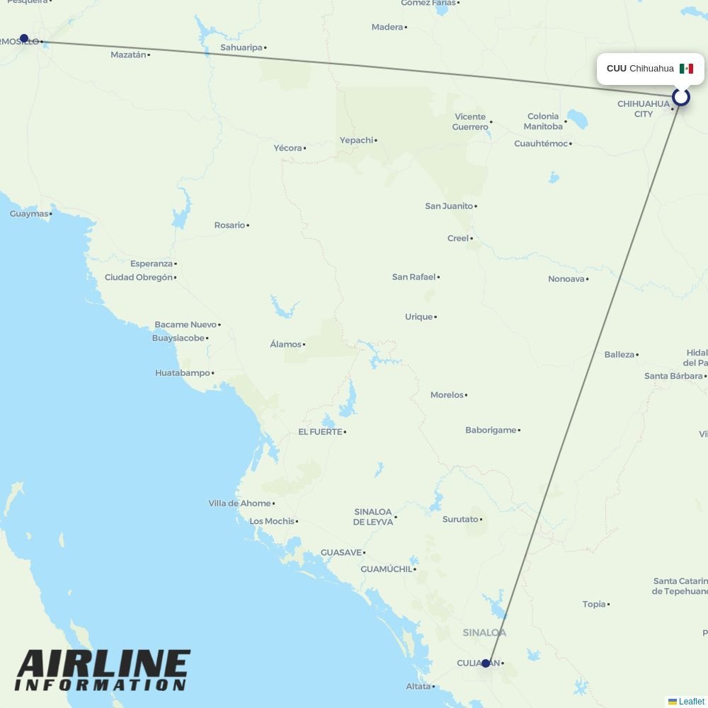 TAR Aerolineas routes from CUU