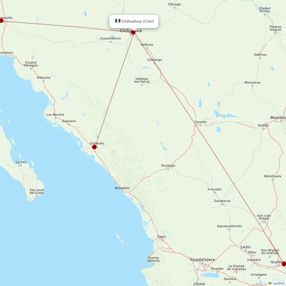 TAR Aerolineas at CUU route map