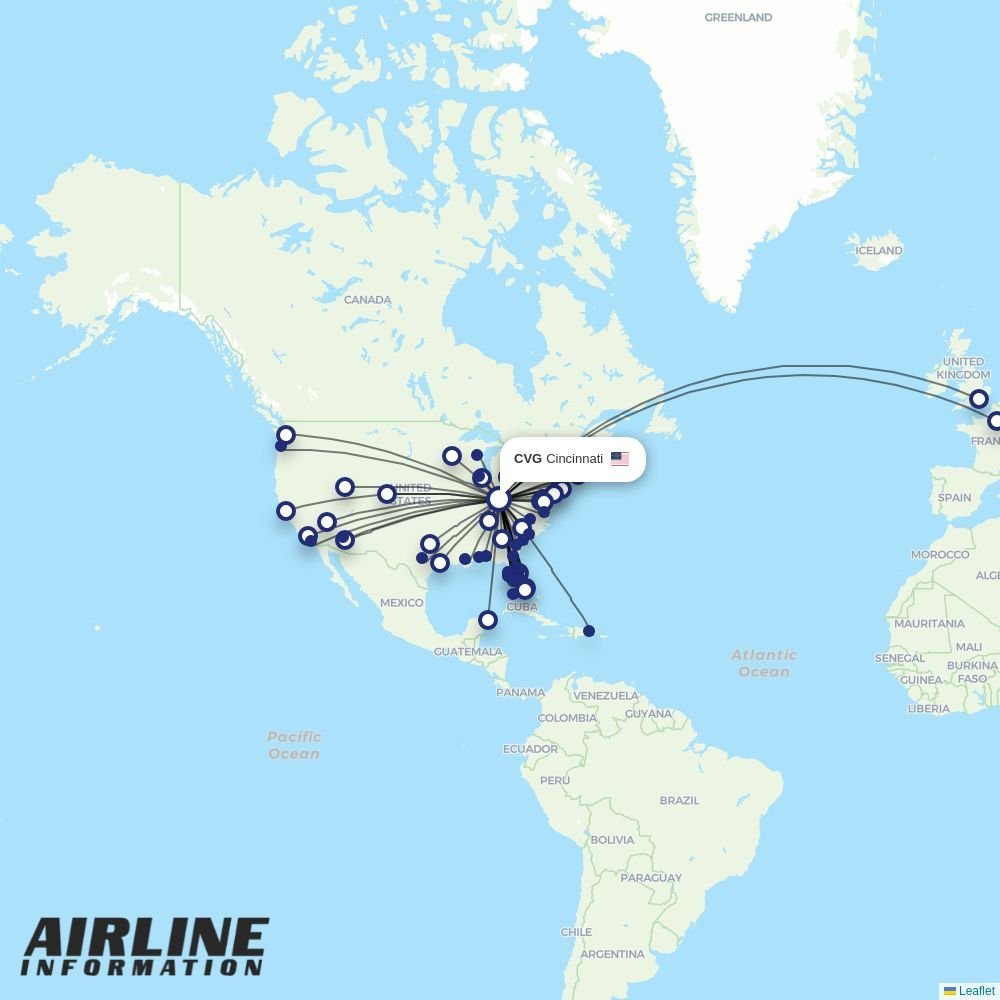 Frontier routes from CVG