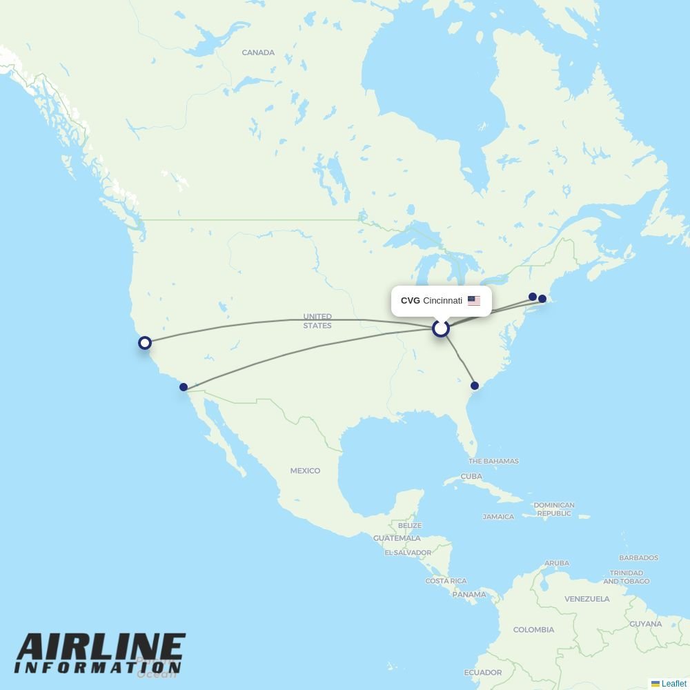 Breeze routes from CVG